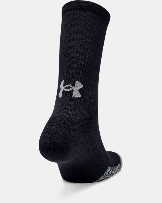Adult HeatGear® Crew Socks 3-Pack in Black image number 3